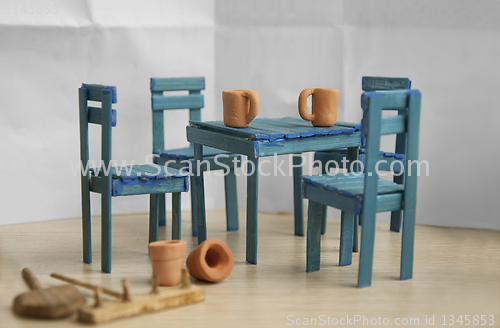 Image of Old table and chairs