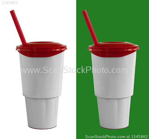 Image of Fast food cup with red tube