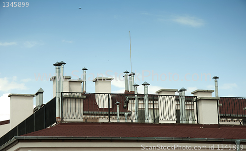 Image of Many Chimneys on rooftop