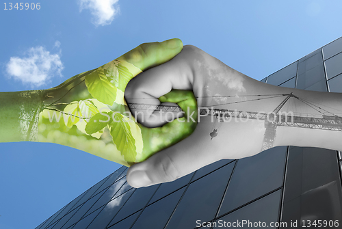 Image of Two hands ecology.