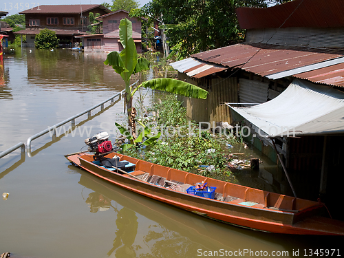 Image of Flooded street in Ayuttaya, Thailand
