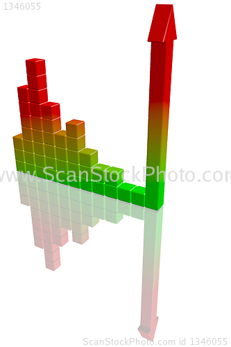 Image of Business bar graph. High quality 3d render.