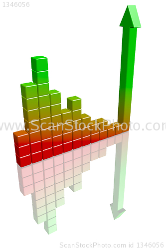 Image of Business bar graph. High quality 3d render.