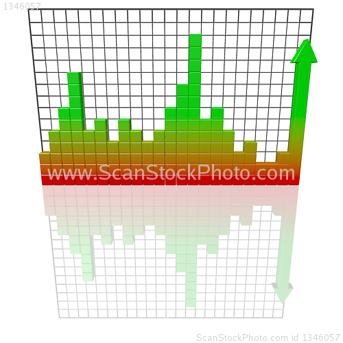 Image of Business bar graph. High quality 3d render.