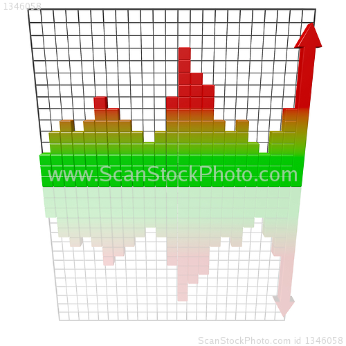 Image of Business bar graph. High quality 3d render.