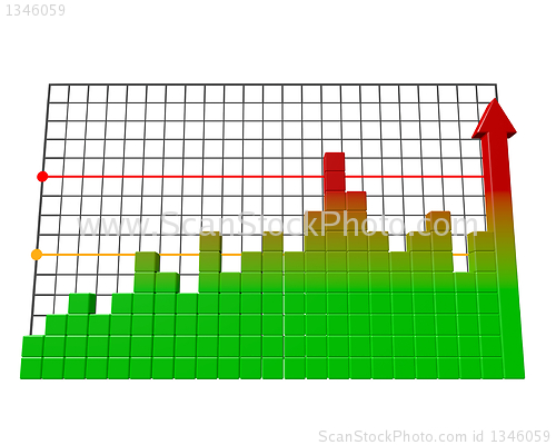 Image of Business bar graph. High quality 3d render.