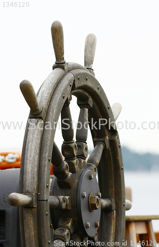 Image of old wooden ship rudder