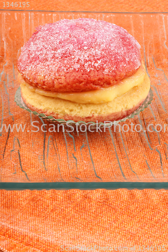 Image of Italian custard pastry with alchermes
