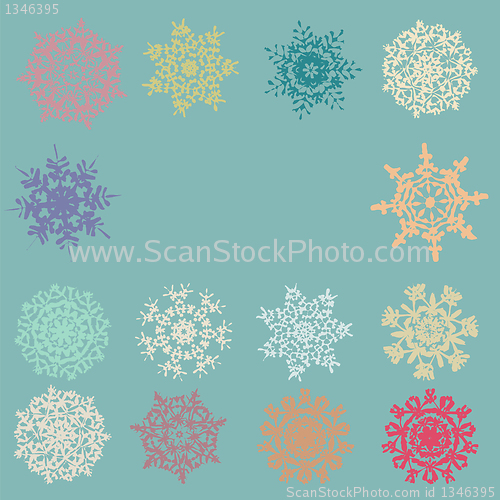 Image of Cute Retro Snowflakes. EPS 8