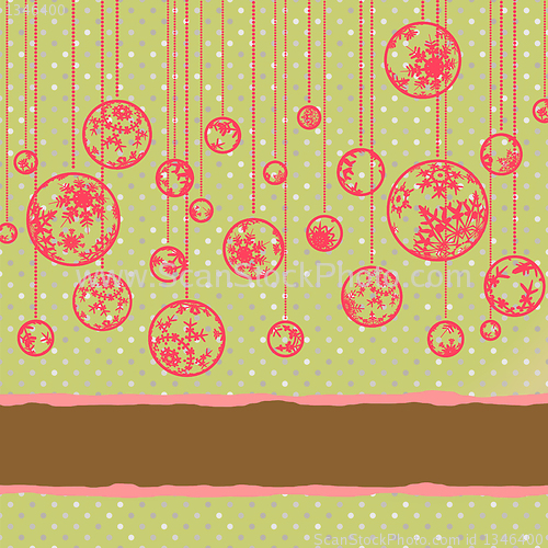 Image of Merry christmas vintage card. EPS 8