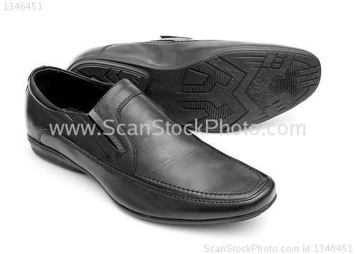 Image of Pair of black man's shoes 