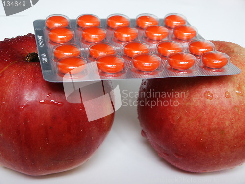 Image of apples and tablets