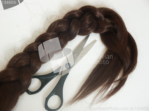 Image of hair and scissors