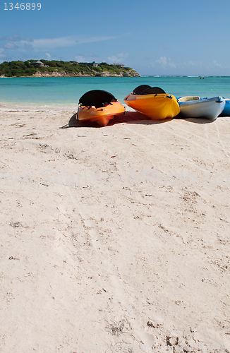 Image of Kayaks on beach