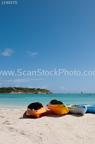 Image of Kayaks on beach