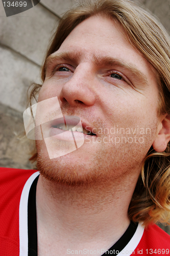 Image of Close-up of man with stubble