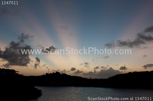 Image of Sunset rays of light