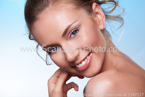 Image of Laughing beauty portrait of girl