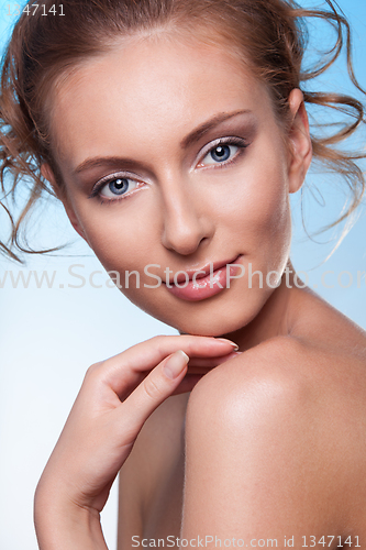 Image of Beauty portrait of calm a woman