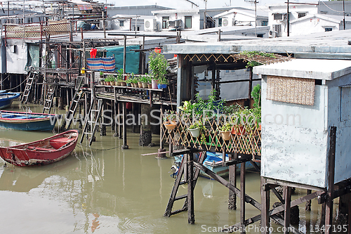 Image of famous wood house on water