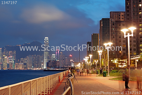 Image of sunset in hongkong Waterfront Promenade