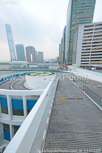 Image of curve slip road into the car park 