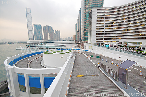 Image of curve slip road into the car park 