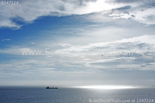 Image of cargo ship at sea