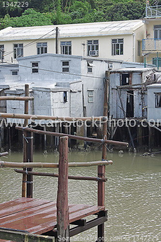 Image of famous wood house on water