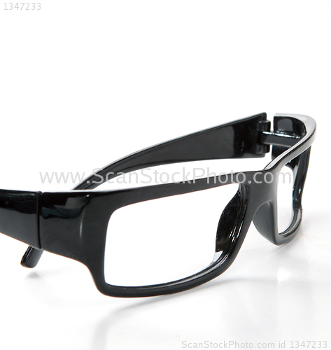 Image of black glasses on a white background 