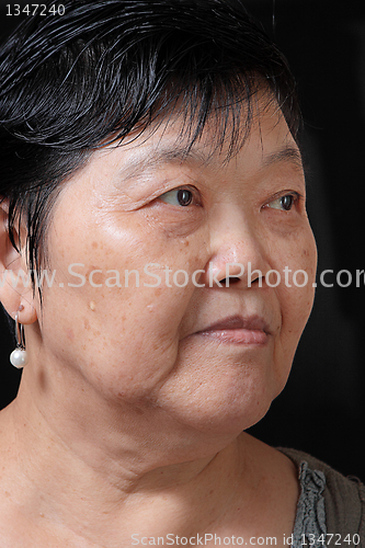 Image of woman on black background 