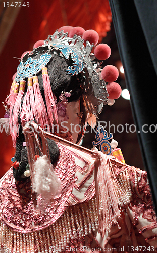 Image of chinese dummy opera, looking after the stage 