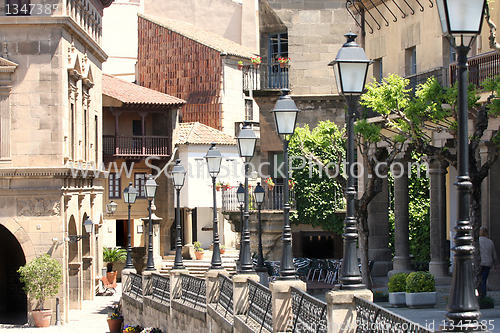 Image of Poble Espanyol, Spanish village in Barcelona, Spain 