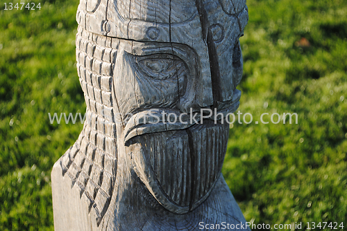 Image of Wooden viking bust