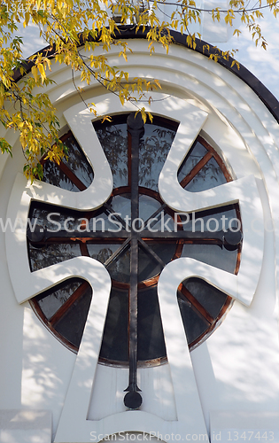 Image of Church Window in the Fall