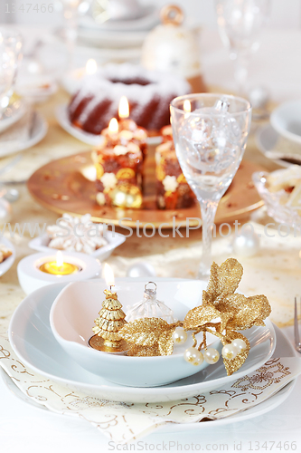 Image of Luxury place setting for Christmas