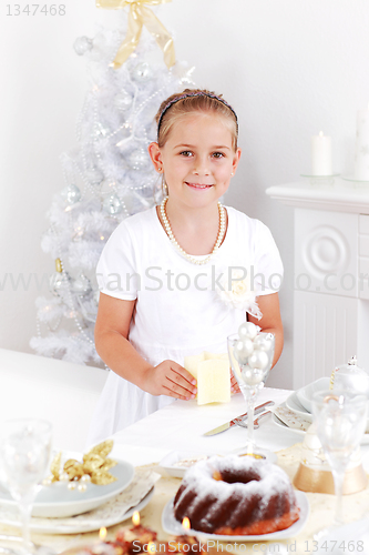 Image of Girl setting table