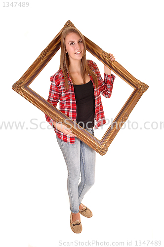 Image of Girl in picture frame.