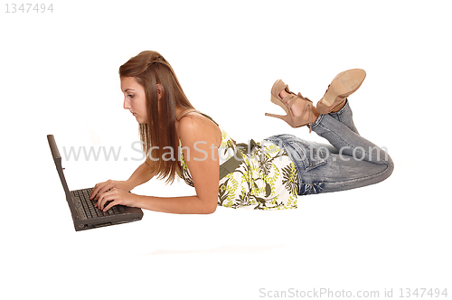 Image of On floor with laptop.