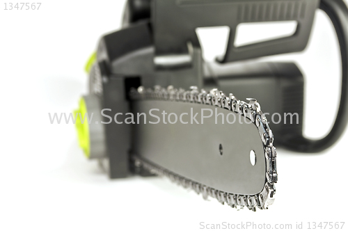 Image of Chainsaw close up.