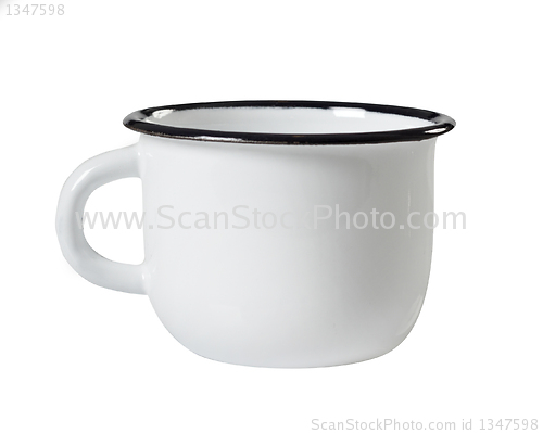 Image of white metal mug