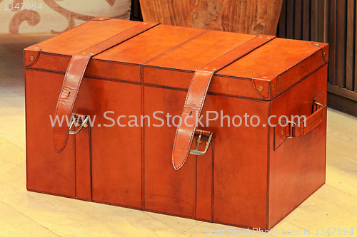 Image of Leather trunk