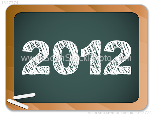 Image of 2012 New Year written on blackboard with chalk
