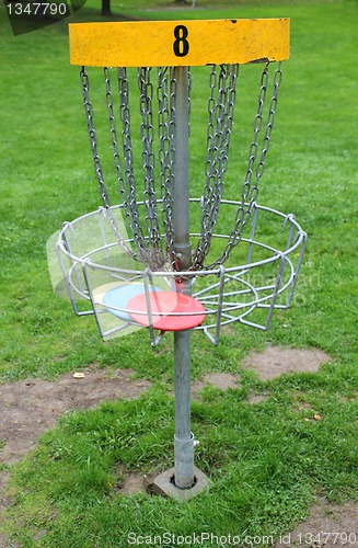 Image of Frisbees in basket