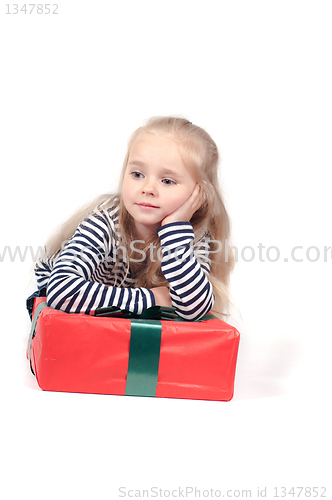 Image of Little cute girl in studio