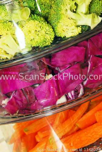 Image of Colorful vegetables in steamer