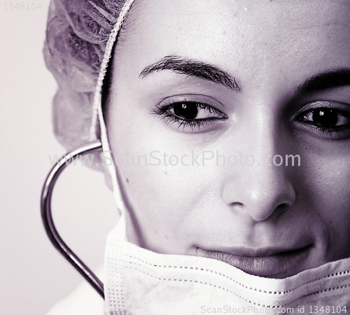 Image of Young doctor with stethoscope.