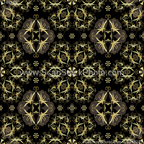 Image of Seamless black and gold pattern