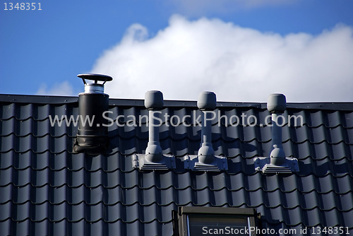 Image of Pipes, tile and  sky