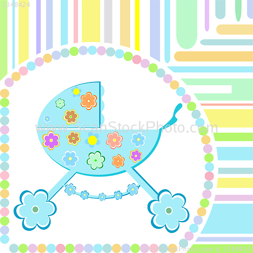 Image of Baby boy arrival announcement card vector